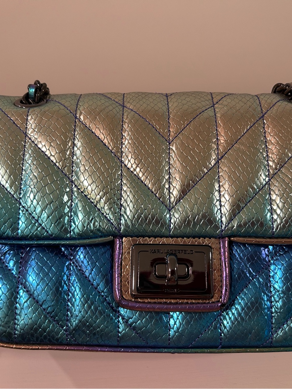 Karl Lagerfeld Paris Agyness (Mermaid Purse) Brand NEW must see gorgeous - Picture 15 of 15
